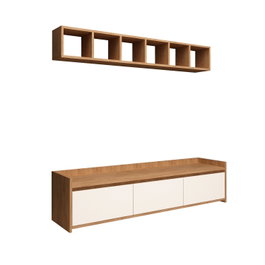 Hanah Home Liçi Mueble de TV y Estantería de Pared Roble y Blanco